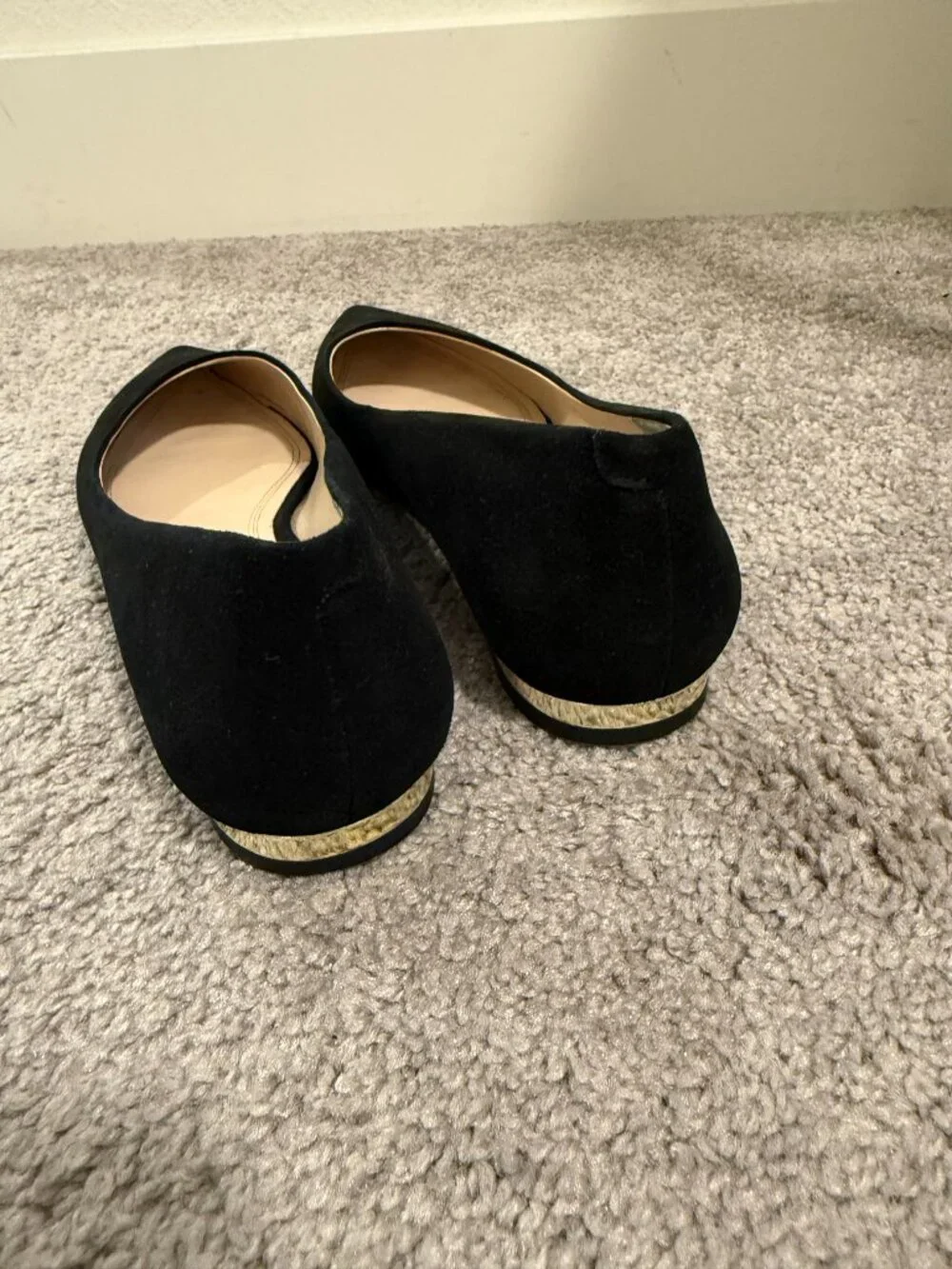 Marc Fisher Black Suede Pointed Toe Flats Women's Dress Shoes